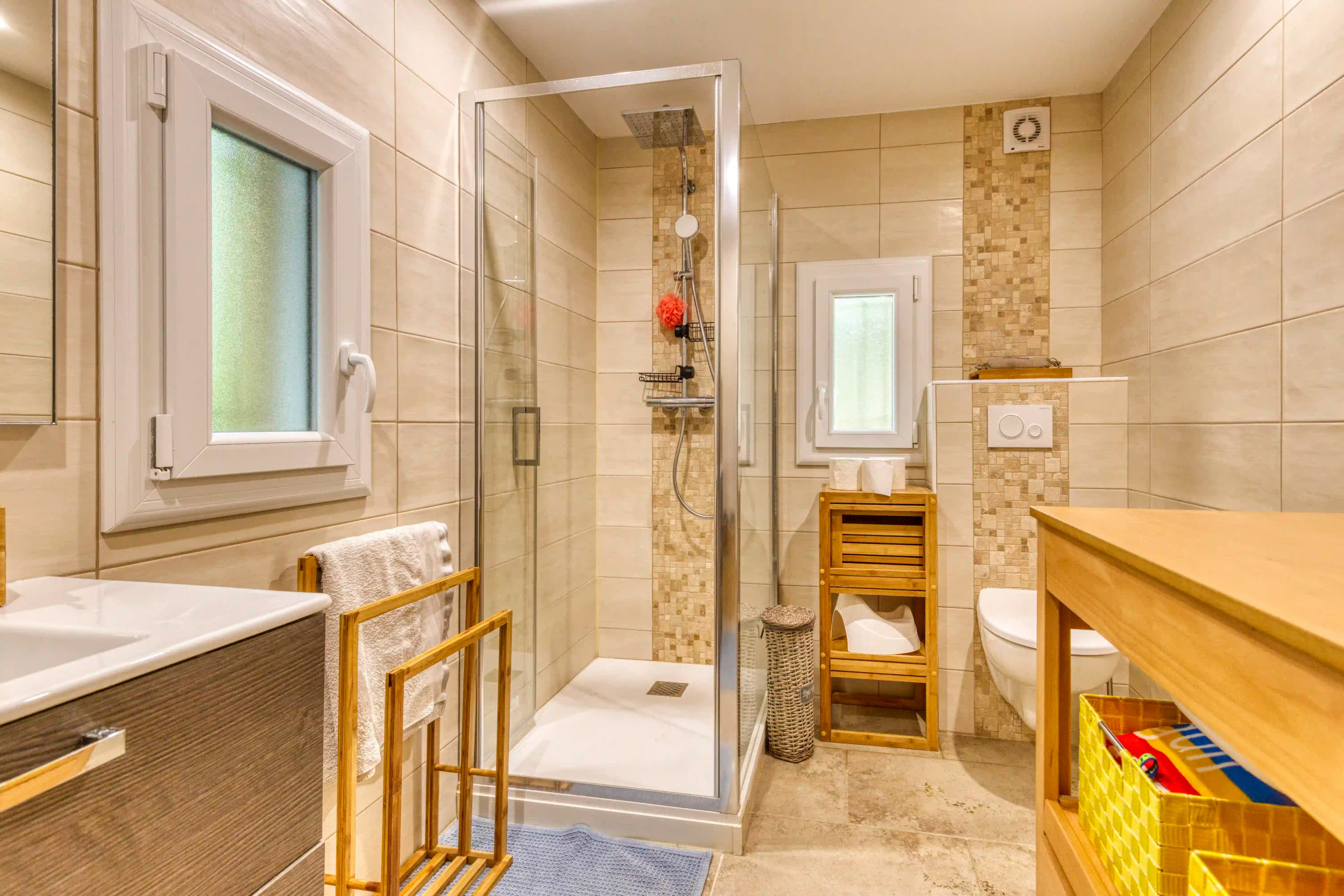 Bathroom — Overview with bathtub and shower