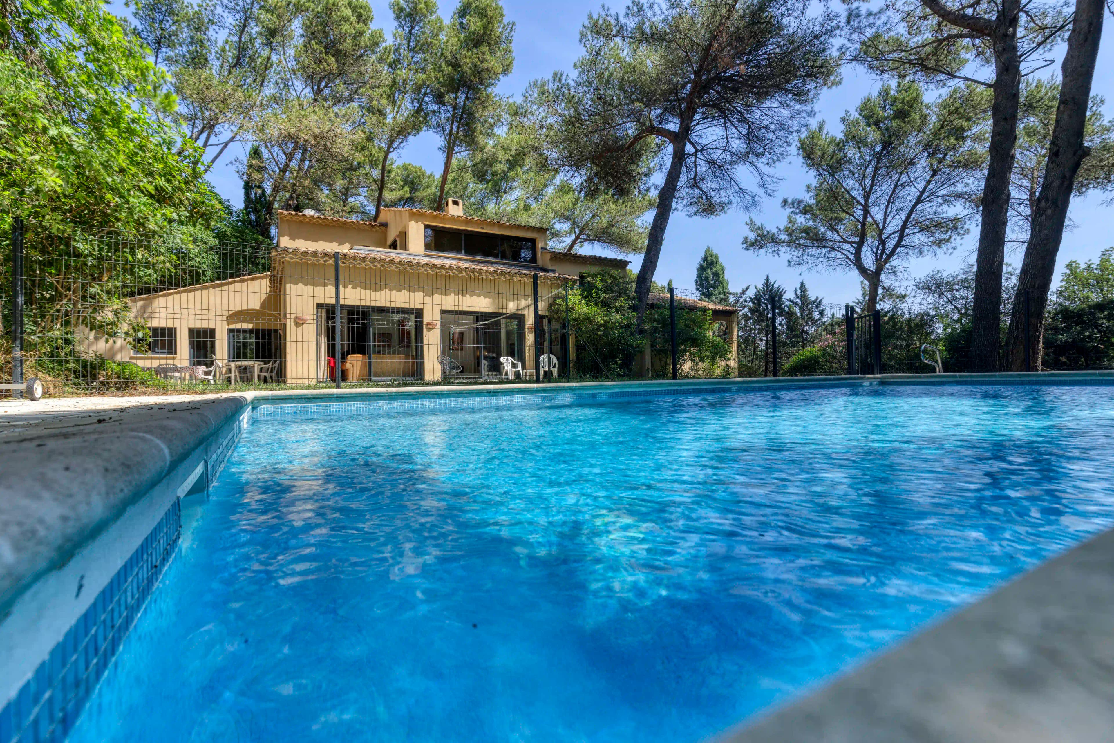 Pool — View from the garden towards the villa