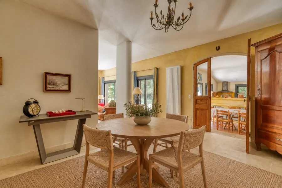 Dining room — natural rug